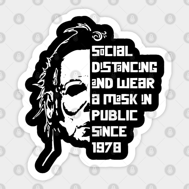 Michael Myers Horror Social Distancing mode Transparant Sticker by ardisuwe